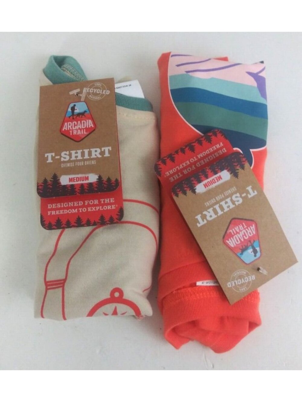NWT Top Paw Lot Of 2 Arcadia Trail Dog T-Shirts Size Medium